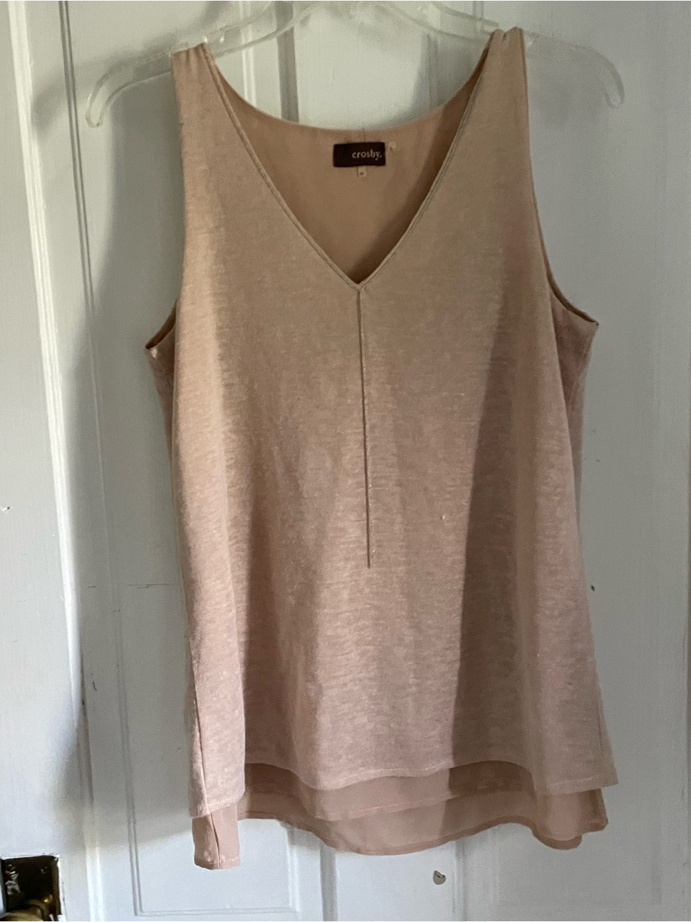 crosby. Blush Layered-Hem V-Neck Tank Top